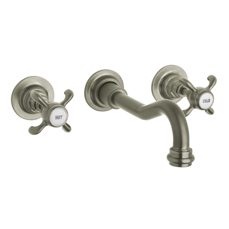 Robinet de salle de bain fixé au mur Ornellaia, Nickel brossé