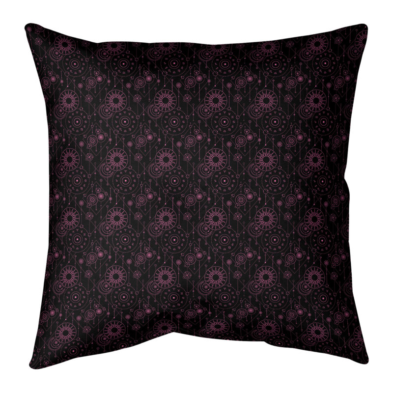 Place de l'astrologie Katelyn Elizabeth, 26 po x 26 po, Pas de bourre, Noir / rose