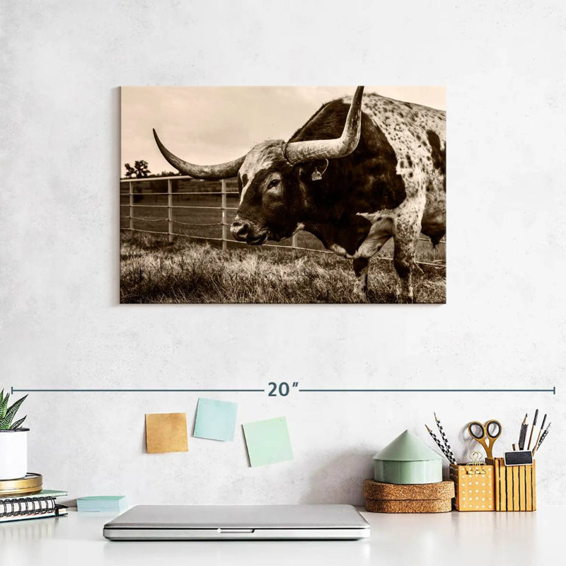 Brampt Sepia Longhorn, 8" H x 12" W