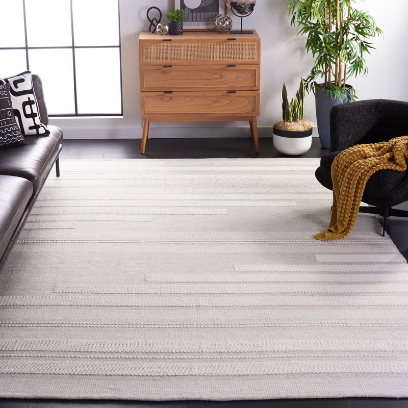 Kilim Hand Woven Performance Striped Rug, Rectangle 8' x 10'