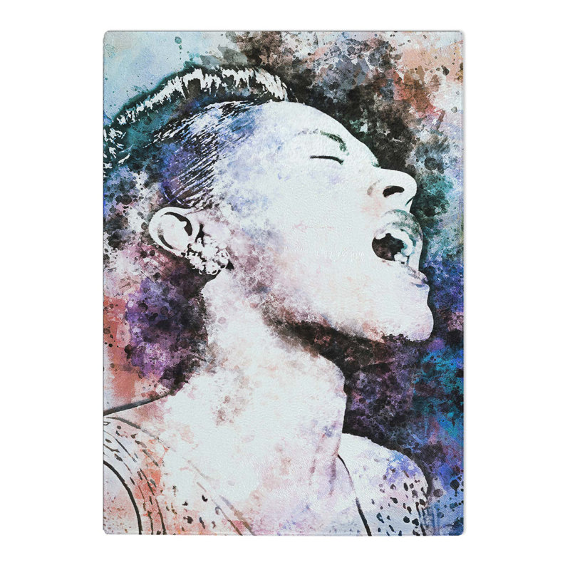 Tempered Glass Billie Holiday Chopping Board, 28.5 cm W x 39 cm L