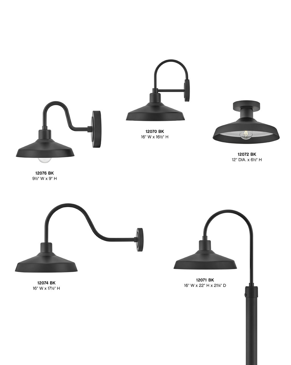 Vanielle Outdoor Semi-Flush Mount, Black
