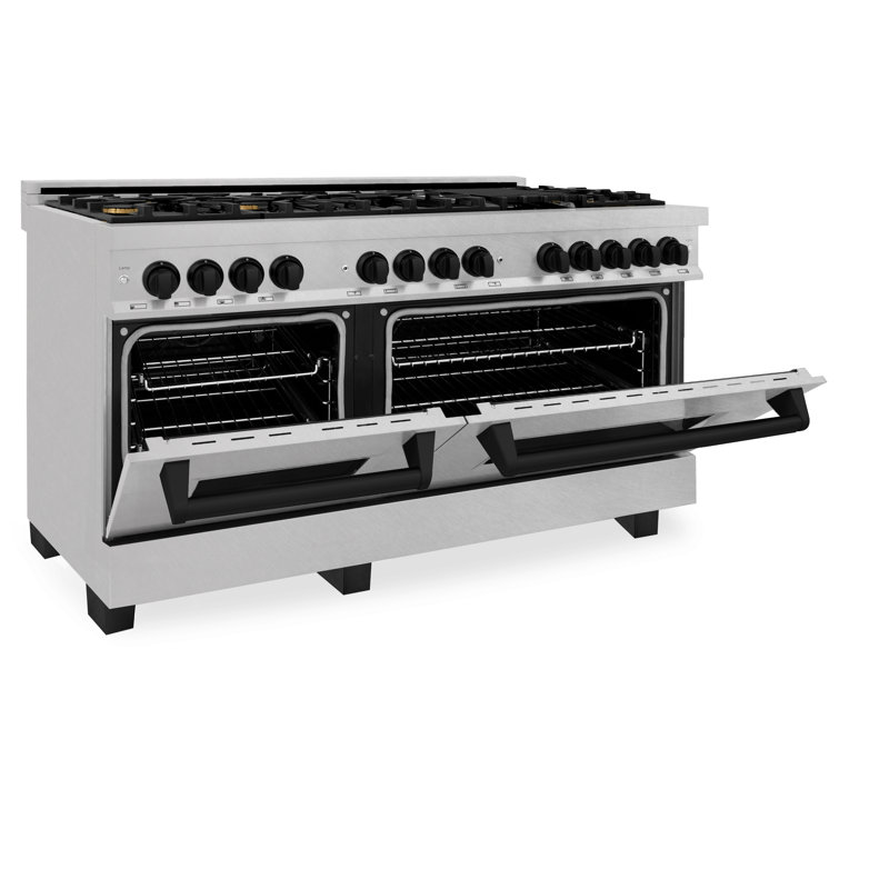 ZLINE Autograph 60" Legacy Dual Fuel Range, Stainless Steel/Matte Black Accents