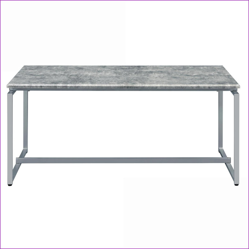 Gris et gris Ensemble de 3 tables basses de salon argentées de style industriel avec base en métal stable