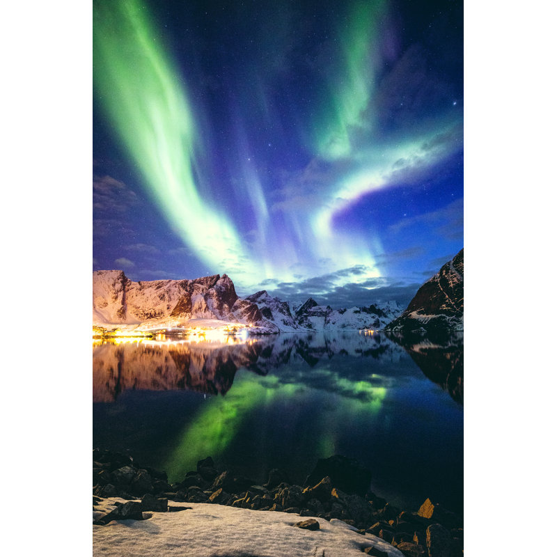 Northern Lights In The Sky by LeoPatrizi - No Frame Art Prints on Canvas, 76cm H x 51cm W