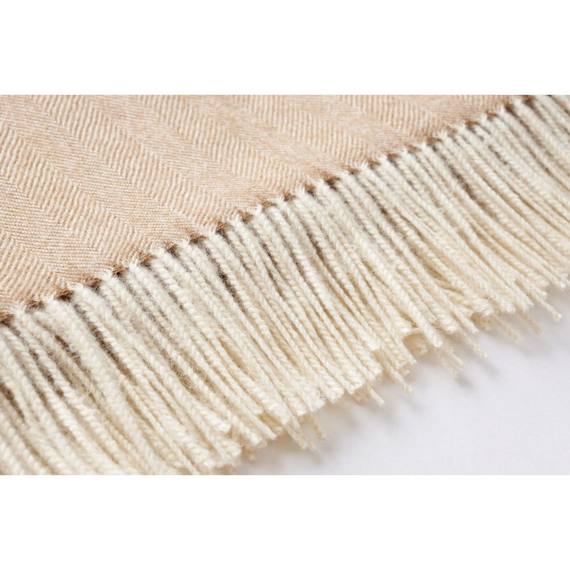 Camel Woven Wool Reversable Throw