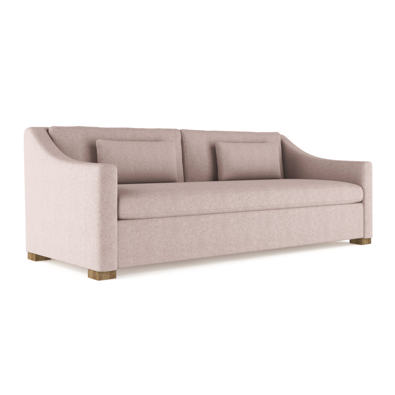 Canapé Crosby, H 32,5 po x l 96 po x P 38 po, Ébène, Peluche velours rosé