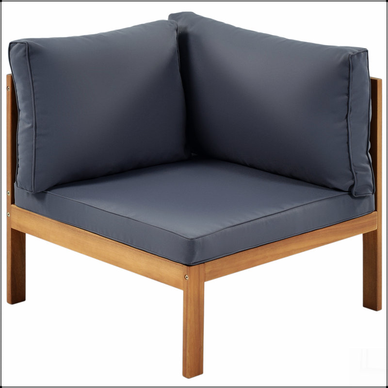 Ensemble de canapé d'extérieur à structure en bois avec coussins beiges Design exotique avec accessoires en métal robuste
