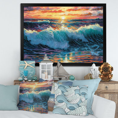 «Green Sunset At The Beach II», reproduction d'art sur toile