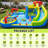 14x17ft Inflatable Bounce House, 8-in-1 Double Water Slides with 750W Air Blower, Climbing Wall, Water Gun, Soccer Goal & Basketball Hoop - Outdoor Backyard Water Park for Kids 3-8
