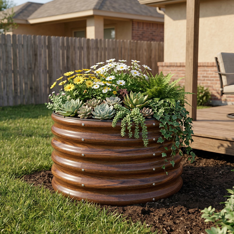 Potager surélevé modulaire en métal galvanisé de 43 cm de hauteur (paquet de 3), jardinière ronde en métal de 60 x 60 cm pour la plantation de plantes et de légumes