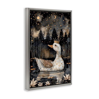 Regal Duck at Night Framed Floater Canvas by The Dutch Lady