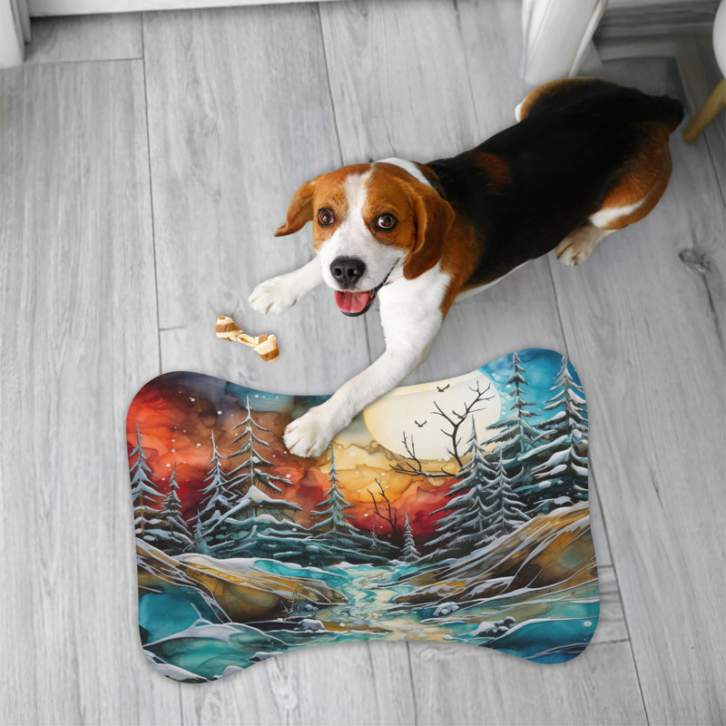 Tapis d'alimentation en forme de paysage d'hiver - 1 pièce