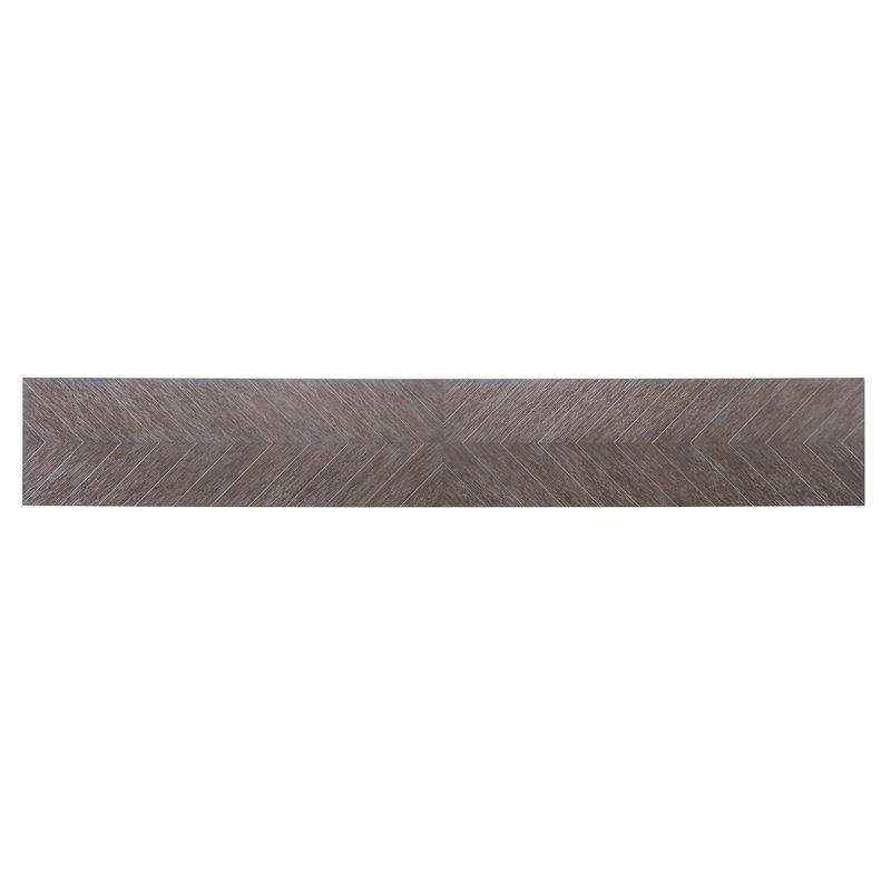 Double Diamond Console Table, Walnut Top/Glossy Silver Base, 32" H x 80"W x 12" D