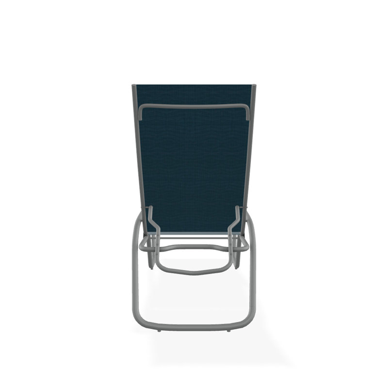 Outdoor Rust-Resistant Metal Chaise Lounge, Textured Graphite, Teal Sunbrella®