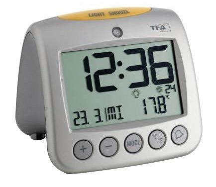 Digital Alarm Tabletop Clock in Silver