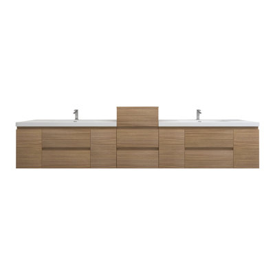 Ensemble de meuble-lavabo mural double 114 po Moreno Bailey