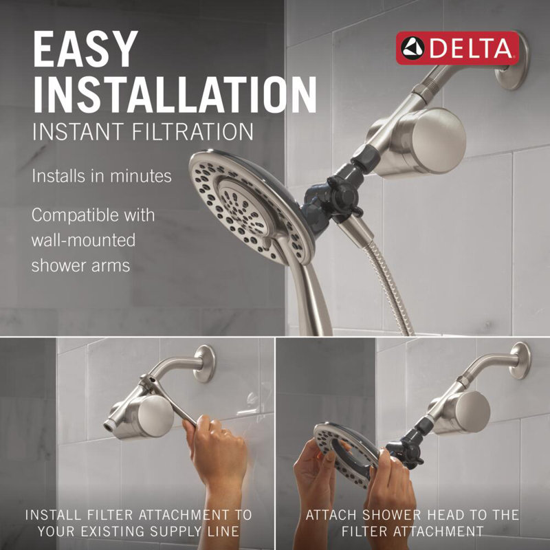 In2ition 2-in-1 Dual Shower Head with Clarifi Standard Shower Filter, Spotshield Brushed Nickel