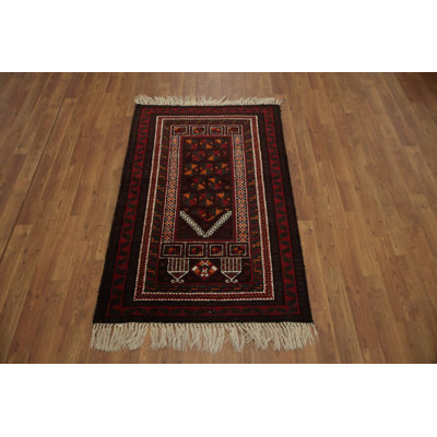 Handmade tribal Traditional Afghan Rug featuring bold contrasting colours 3x5