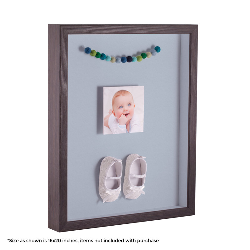 Gray Wood Matte Shadow Box Picture Frame