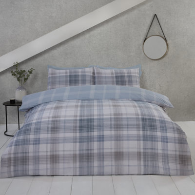 Jasper Cotton Blend Chequered Duvet Cover with Pillowcases Included
