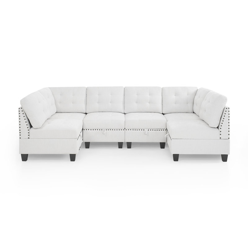 Canapé modulaire modulaire DIY, Chenille Cortlan ivoire