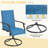 7 Piece Patio Dining Set, Outdoor Dining Table And Chairs Set For 6, 6 Swivel Chairs, 1 Iron Rectangular Table With Adjustable Umbrella Hole (1.57"-1.97"), Patio Furniture Set For Deck, Backyard, Lawn, Poolside, Brown/Gray/Blue-292135550