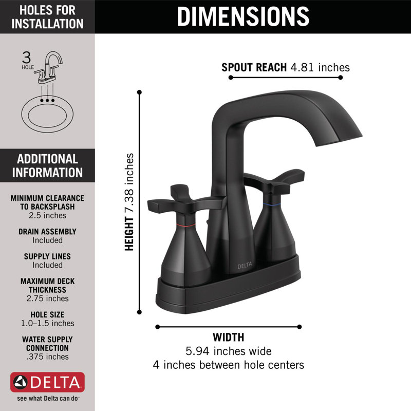 Centerset Faucet, Matte Black