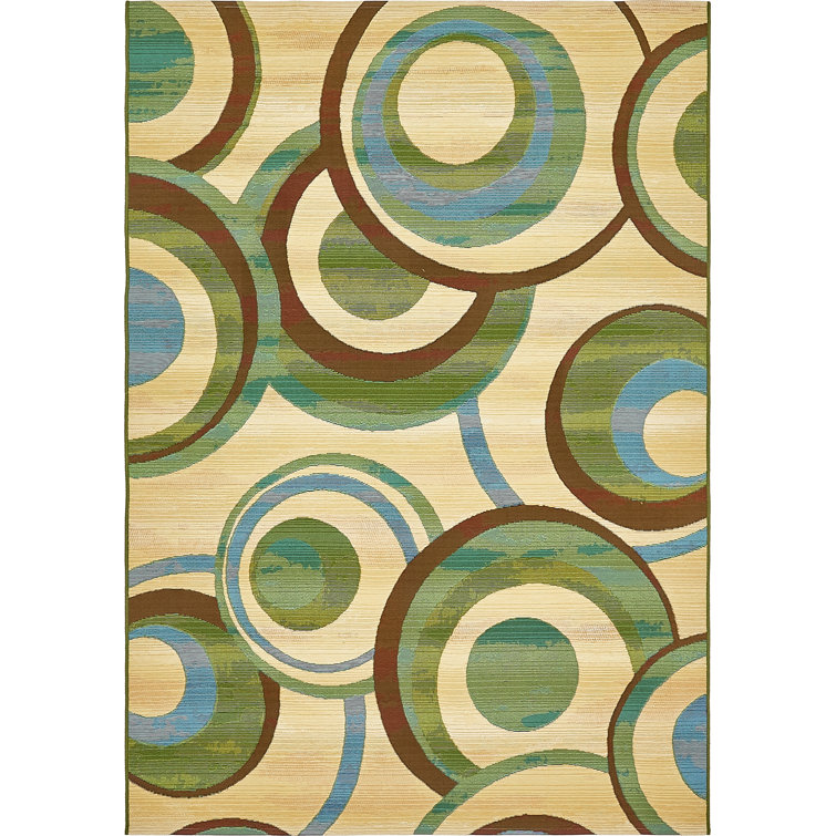 Laraine Washable Abstract Indoor / Outdoor Rug