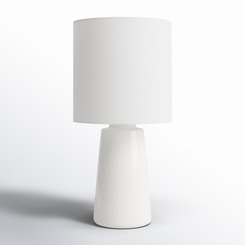 Lampe de table moyenne 1 lumière Jathan, H 23 po x l 11 po x P 11 po, Nouveau blanc