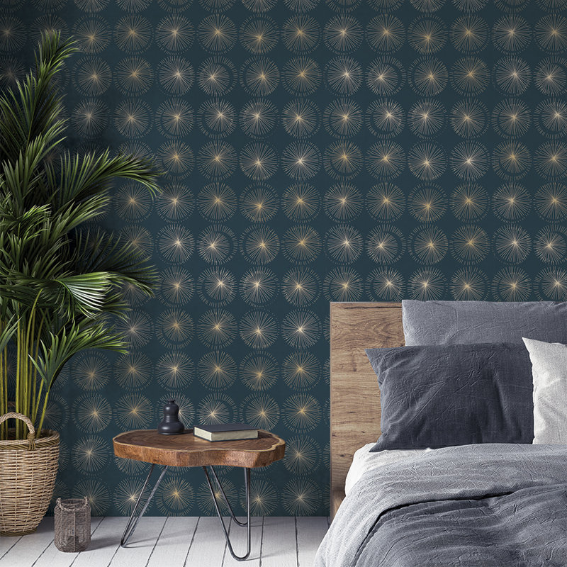 Jenevy 16.5' L x 20.5" W Peel and Stick Wallpaper Roll, Midnight