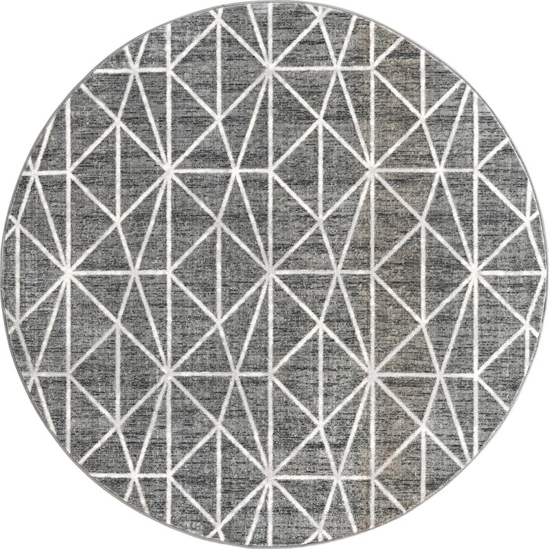 Eshin Abstract Indoor Rug, Round 7'