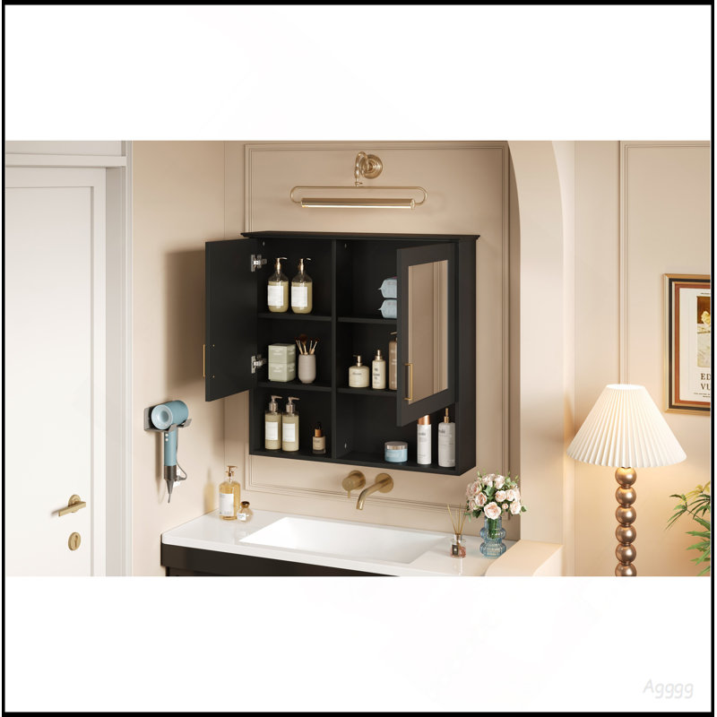 2-In-1 Bathroom Mirror Cabinet, 30 Inch Wall Mounted Medicine Cabinet With Adjustable Shelves & Soft Close Doors, High-Define Mirror With Storage For Bathroom Vanity