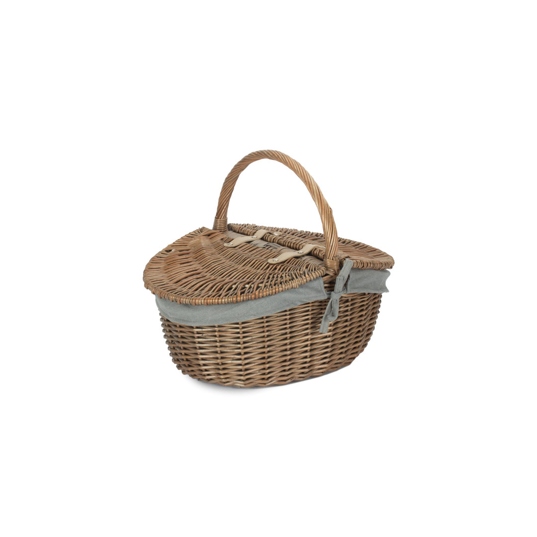 Wicker Picnic Hamper Basket with Lining