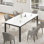 Table de salle à manger industrielle pour 6 personnes, table de salle à manger longue en bois avec design Tenon à mortaise, table de cuisine avec pieds en métal robustes