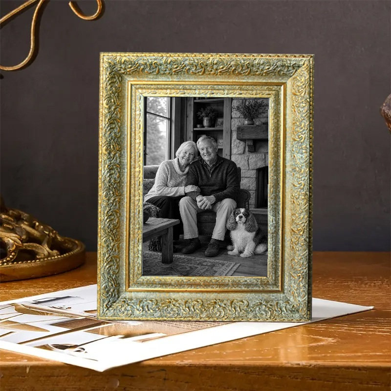 Cadre photo paysage 5 pièces x 7 po or antique 1PC pour cadeaux d'anniversaire, Antique Gold, 1, 5" W x 7" H