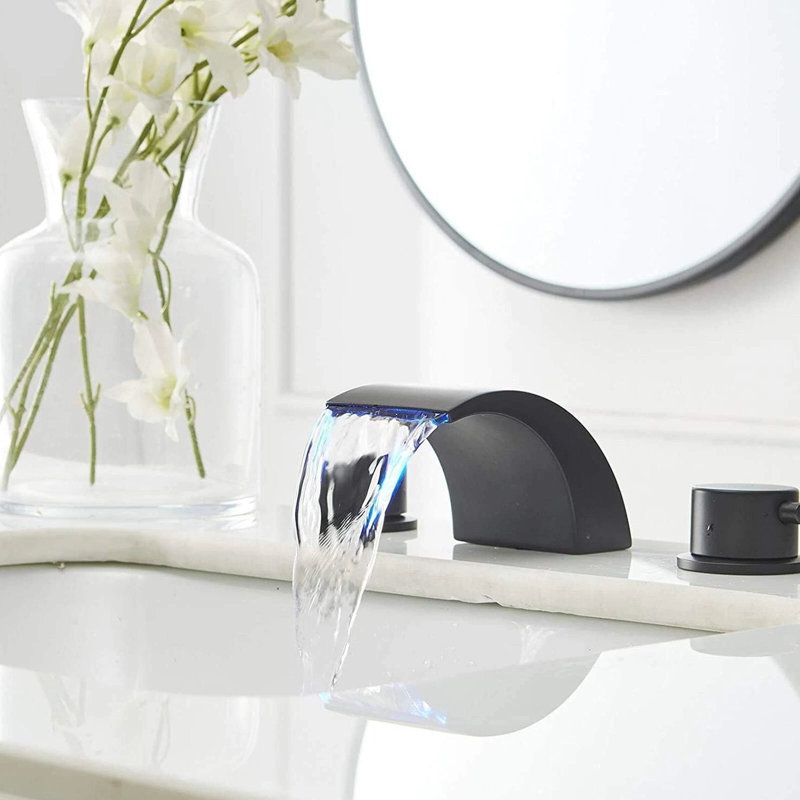 Robinet de lavabo de salle de bain à DEL à 3 trous pour robinet de lavabo à 2 poignées