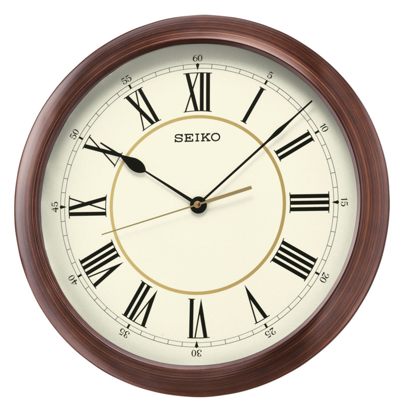 QXA598ALH Wall Clock, Brown