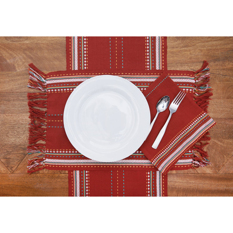 Ensemble de 6 napperons Southwest Sienna, Rouge