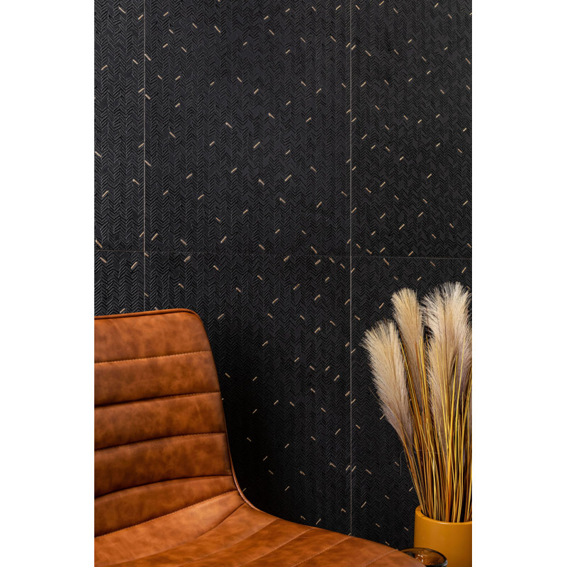 Ziba 12" X 36" Ceramic Wall Tile, Black
