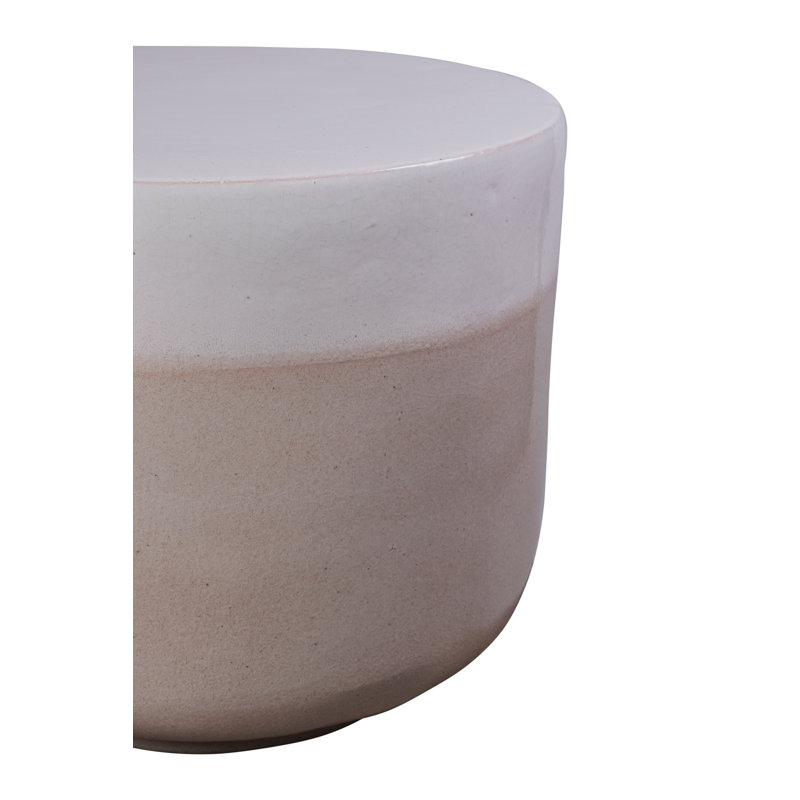 Harmony Outdoor Round Side Table, White/Sand Gloss