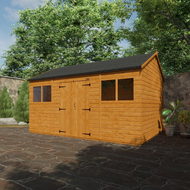 Tiger Solid Wood Shiplap Apex Garden Shed, 268cm H x 414cm W x 294cm D