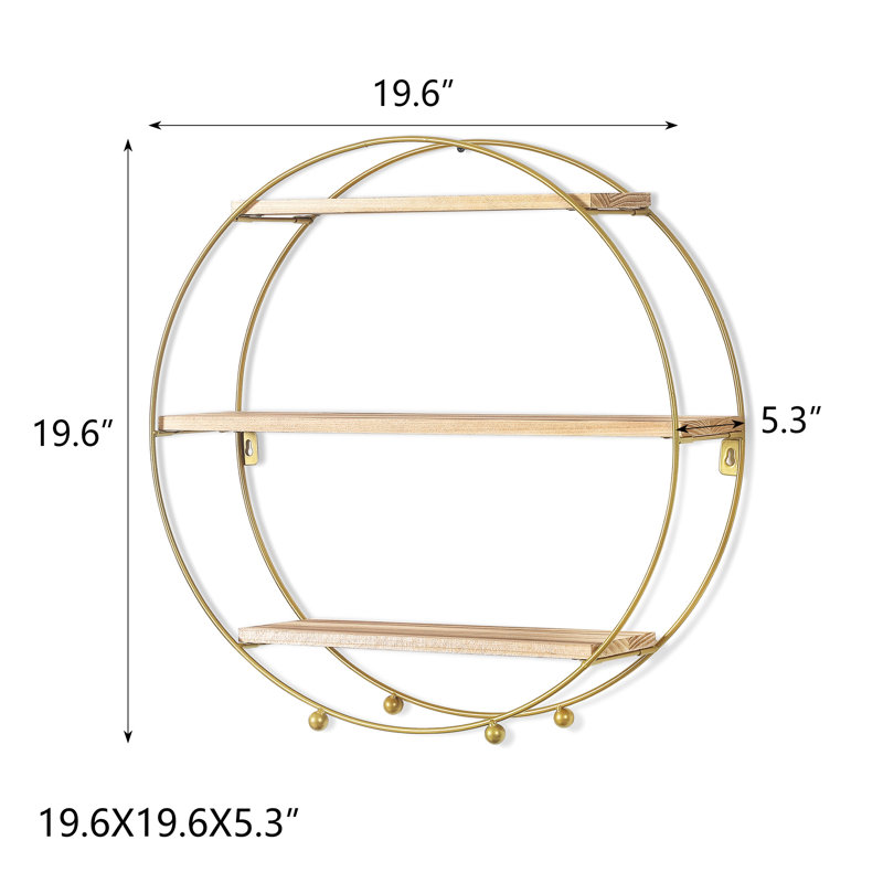 Gerrica 3 Piece Circle Bracket Shelf