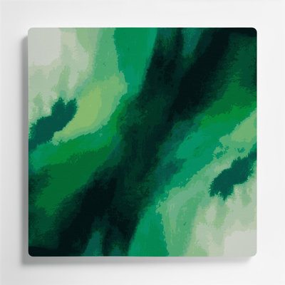 Abstrait couleur champ 9 vert, art mural en métal