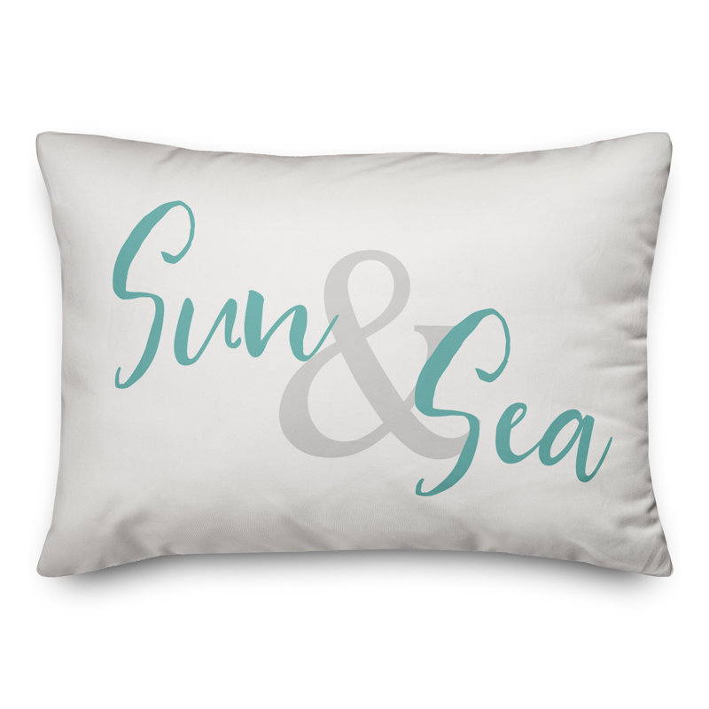  Sun and Sea Rectangular Pillow Cover & Insert, Teal