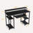 Computer Desk With Keyboard Tray, 47 Inch Office Desk With Monitor Stand And Storage Shelves, Music Studio Desk Workstation, Work Table For Home Office, Black