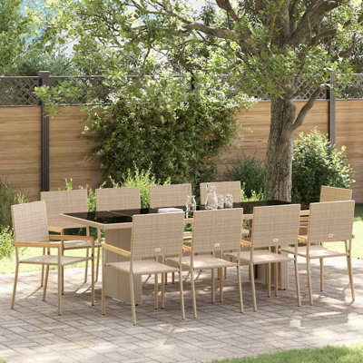 Vidaxl Garden Dining Set 11 Pcs Poly Rattan