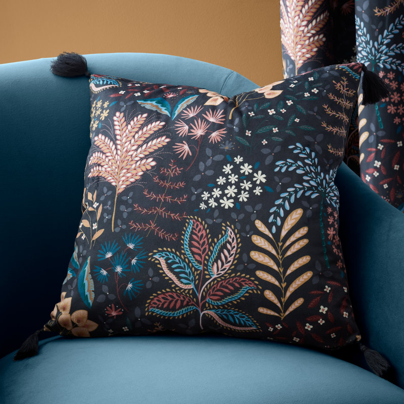 Exotic Leaves Soft Recycled Polyester Velour Cushion Cover