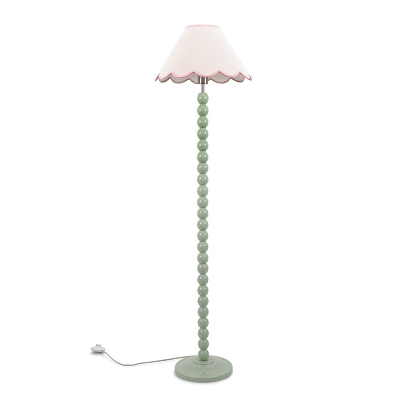 Bobbles 144cm Traditional Floor Lamp, Green, White/Pink