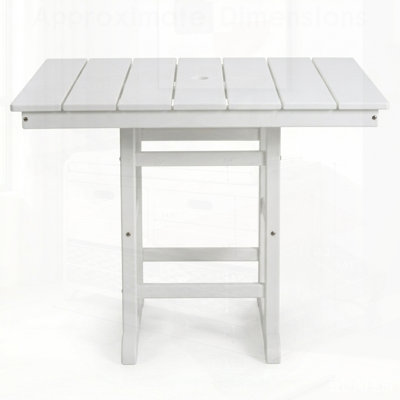 HDPE Folding Square Patio Table, All-Weather Outdoor Dining Table for Easy Storage and Durability